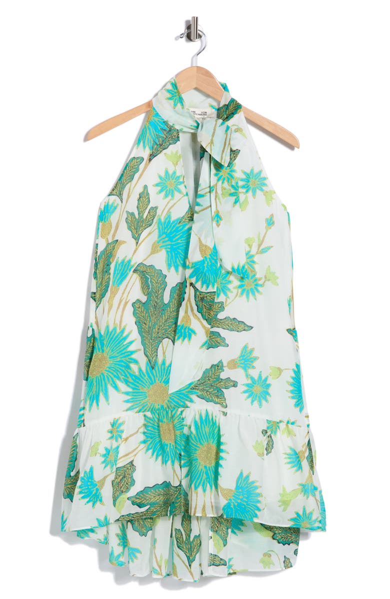 DVF Jade Cotton & Silk Dress, Main, color, Marlene Batik Mid Ivory
