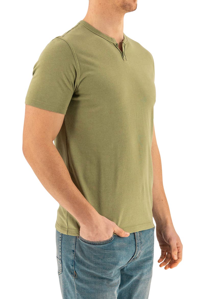 Short Sleeve Henley, Alternate, color, OIL GREEN