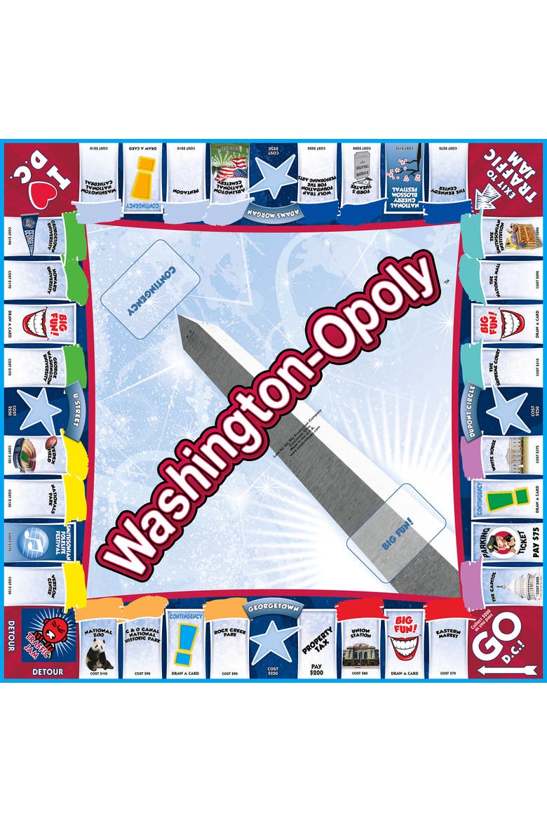 Washingtondcopoly Monopoly Board Game, Alternate, color, Multicolored