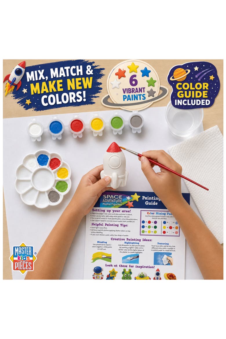 Space Adventure Plaster Paint Set, Alternate, color, Multicolor
