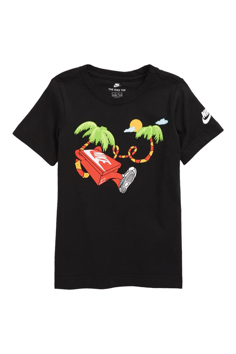 Kids' Ermsy Shoe Box Graphic Tee, Main, color, BLACK