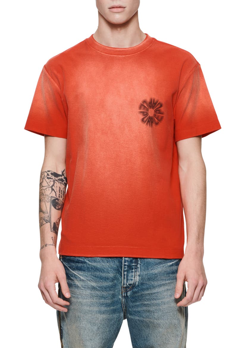 Textured Graphic T-Shirt, Main, color, RED