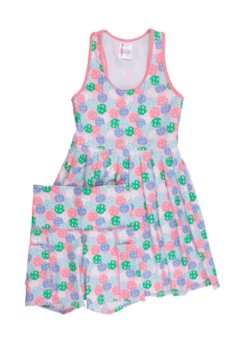 UPF50+ Active Dress & Bike Short Set, Main, color, Pink Pickleball Party