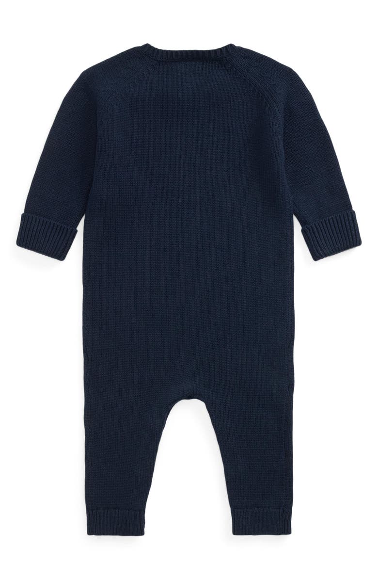 Ralph Lauren Flag Cotton Romper, Alternate, color, 