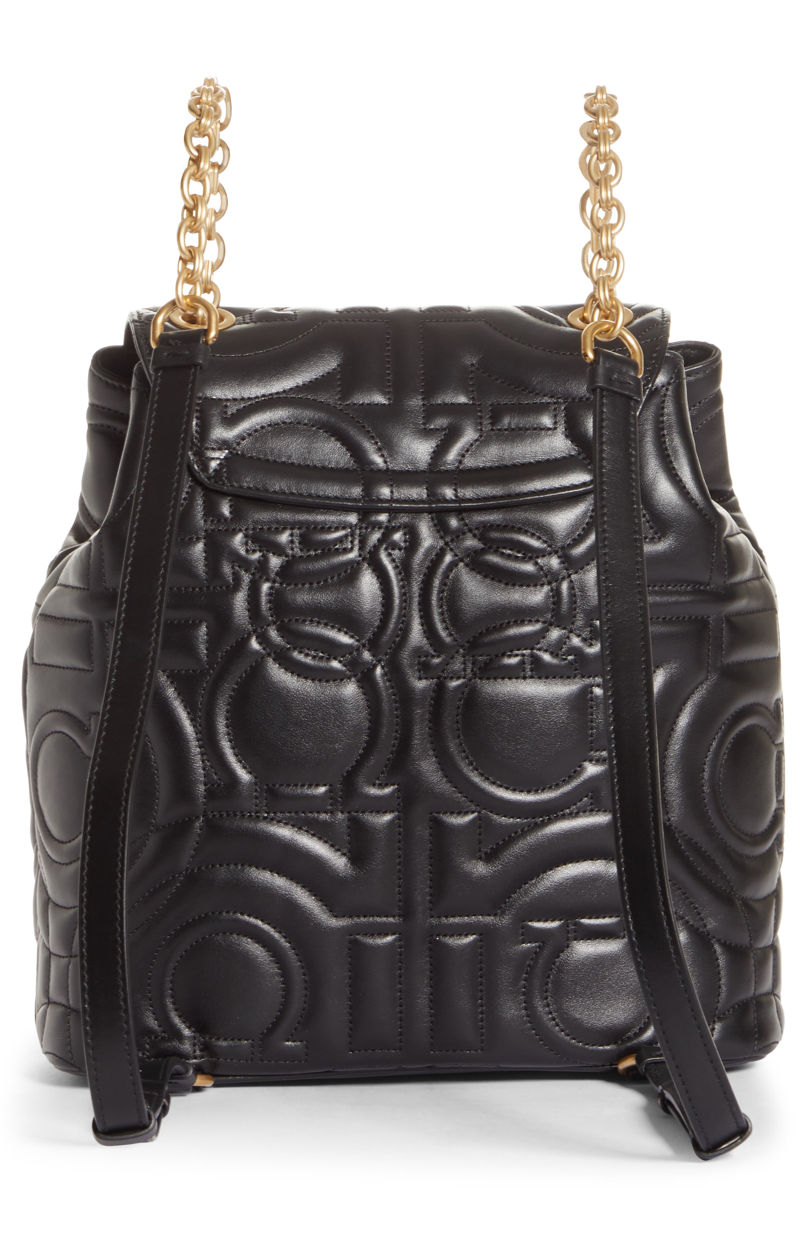 FERRAGAMO Salvatore Ferragamo Quilted Gancio Leather Backpack, Alternate, color, 