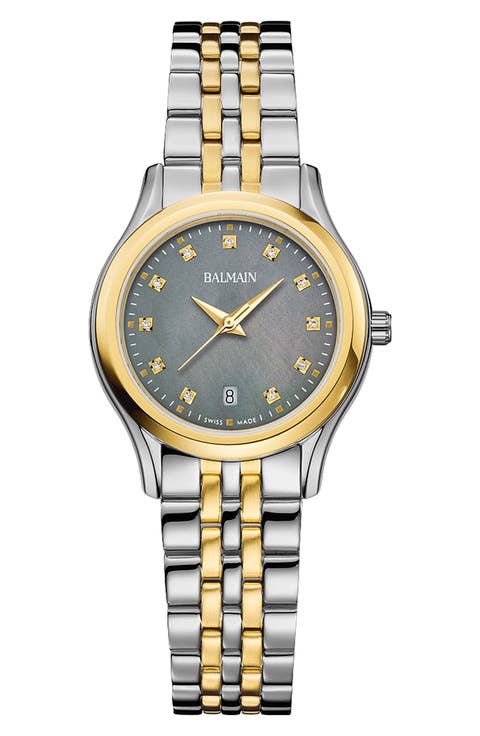 Beleganza Diamond & Mother-of-Pearl Bracelet Watch, 27.5mm