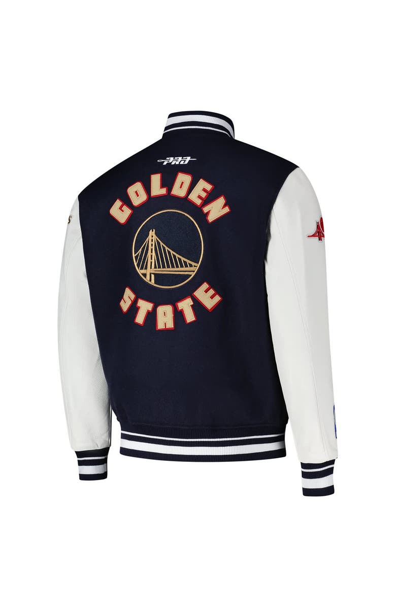 PRO STANDARD Men's Pro Standard  Navy Golden State Warriors 2024/25 City Edition Wool Varsity Full-Zip Jacket, Alternate, color, 