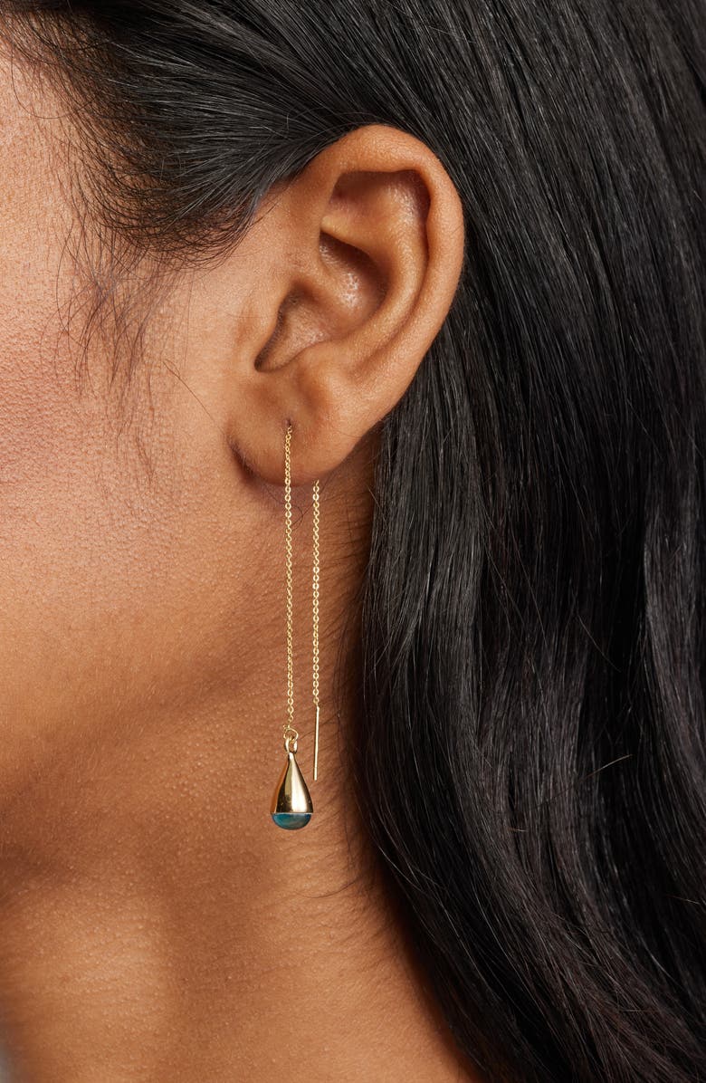 SOKO Glass Dash Chain Threader Earrings, Alternate, color, Blue