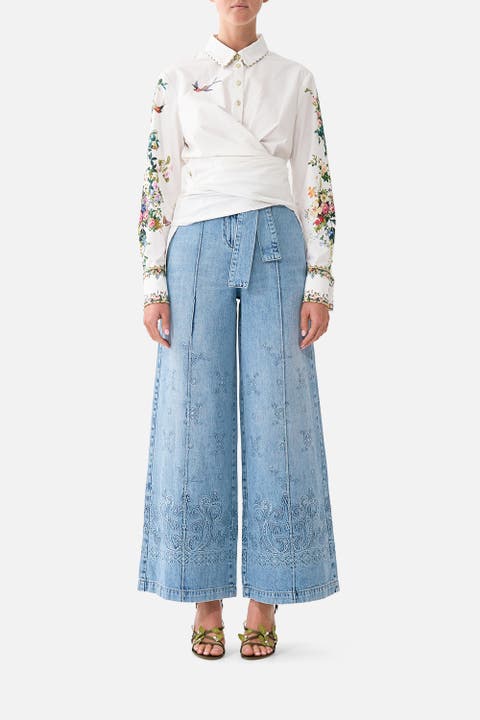 Wide Leg Belted Jean