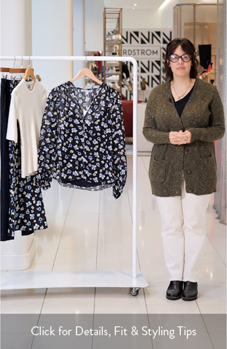 Alec Floral Silk Chiffon Button-Up Shirt, sales video thumbnail