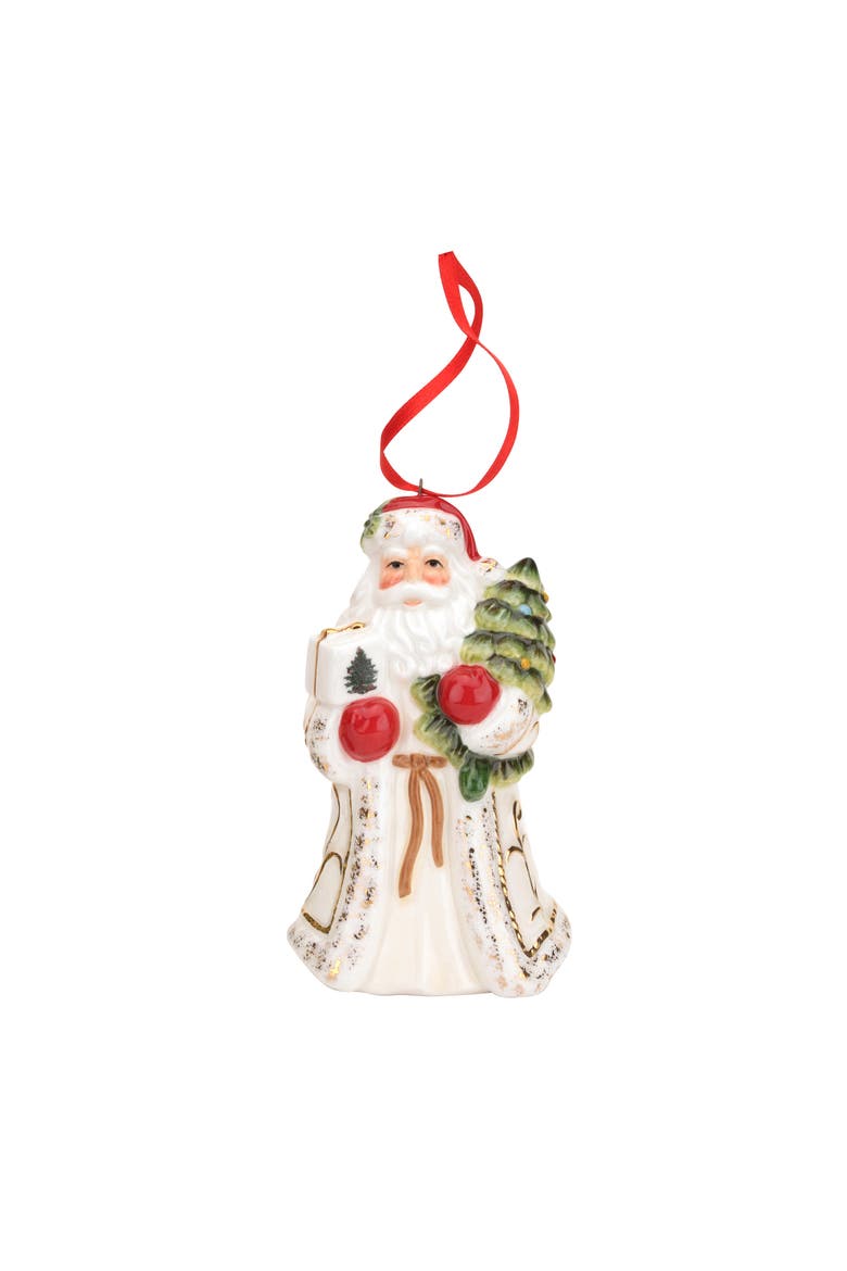 Christmas Tree Single Santa Hanging Ornament 3.75", Main, color, Multi