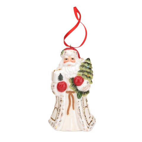 Christmas Tree Single Santa Hanging Ornament 3.75"