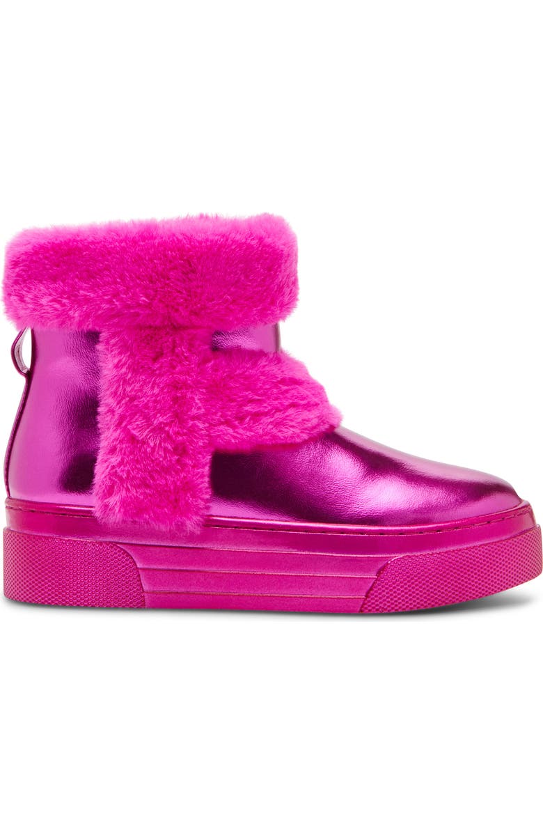 Steve Madden Kids' JBuunny Faux Fur Trim Metallic Boot, Alternate, color,