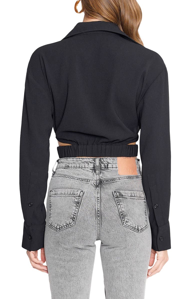 4SI3NNA Kylen Cutout Crop Button-Up Shirt, Alternate, color,