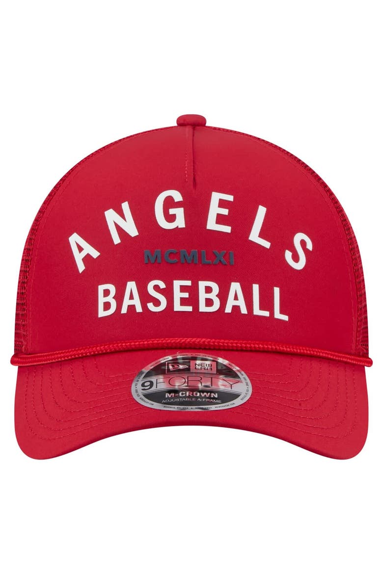 Men's New Era  Red Los Angeles Angels Minimalist 9FORTY A-Frame Adjustable Hat, Alternate, color, Red