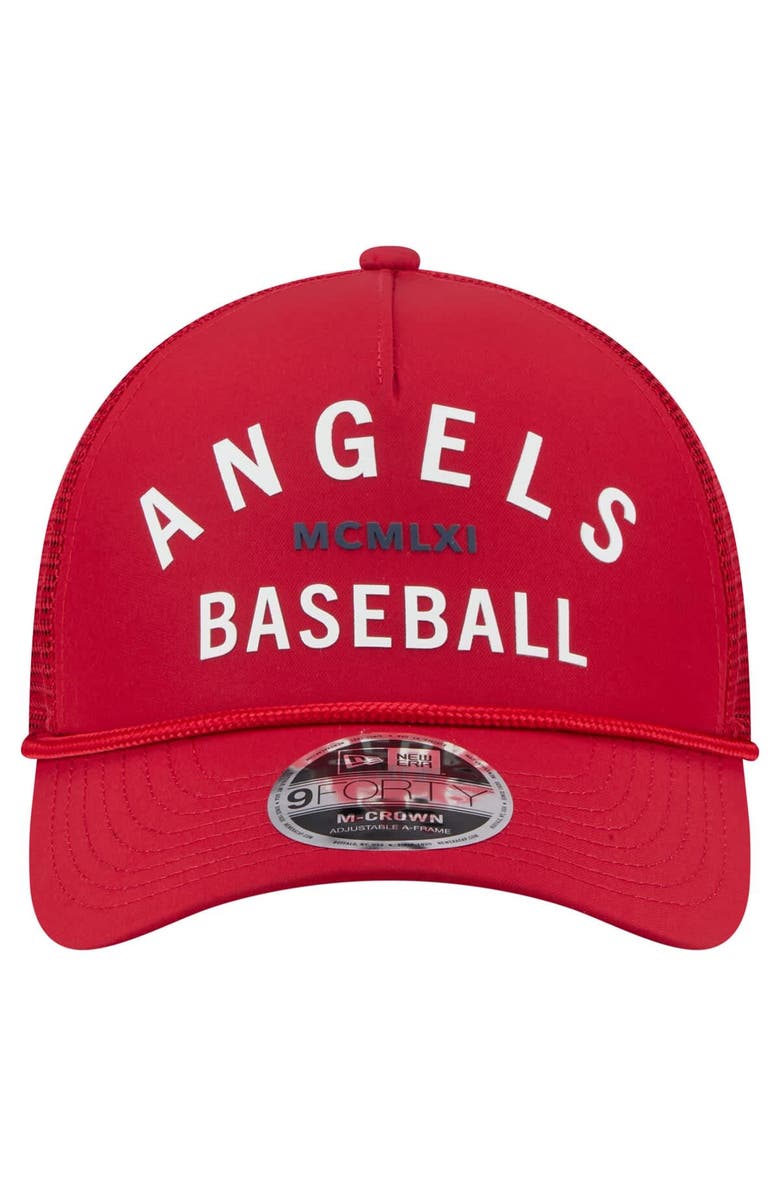 New Era Men's New Era Red Los Angeles Angels Minimalist 9FORTY A-Frame Adjustable Hat, Alternate, color, Red