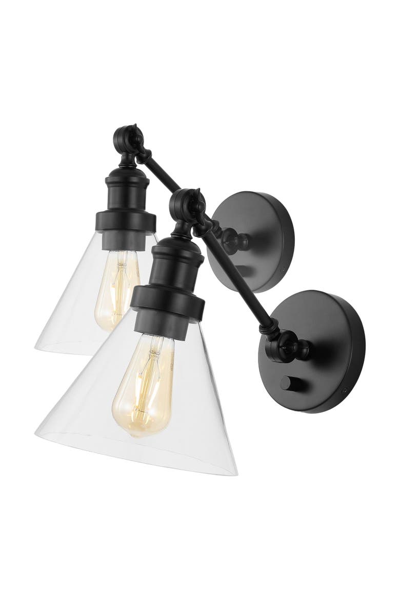 Cowie 8" Iron/Glass Adjustable LED Wall Sconce, Main, color, Oil Rubbed Bronze