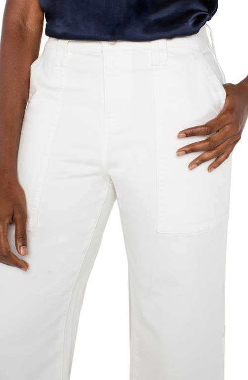Liverpool Los Angeles Stride Patch Pocket Super High Waist Crop Wide Leg Jeans In Bone White