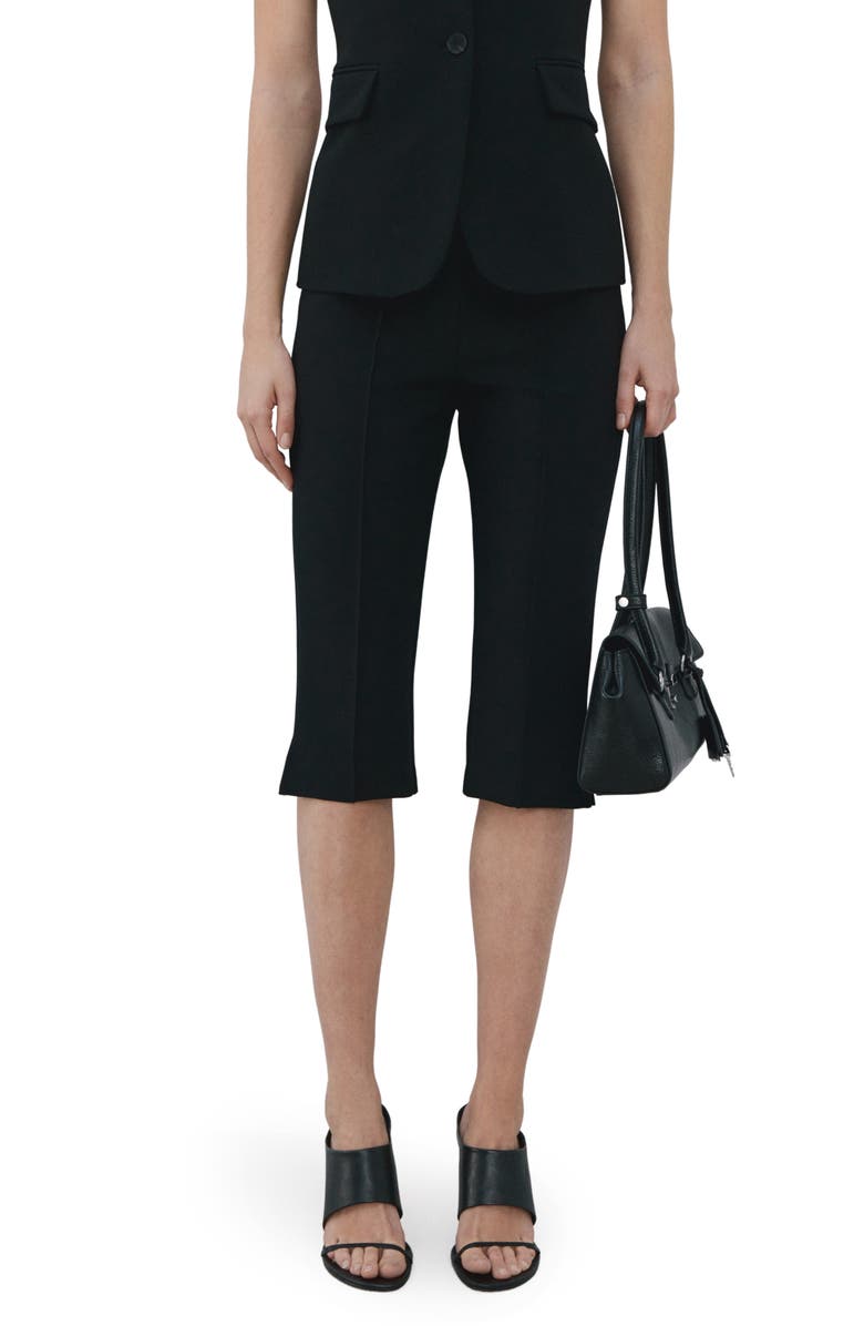 MANGO Biker Crop Leggings, Main, color, Black