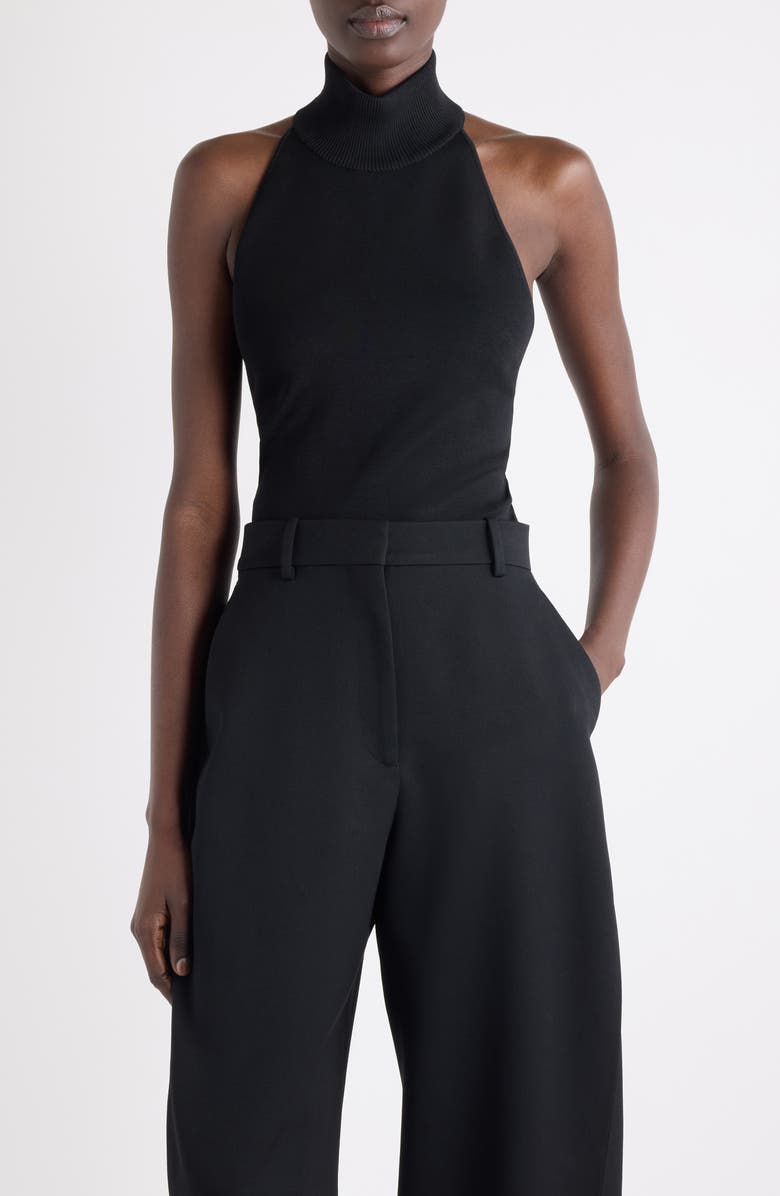 Givenchy High Neck Open Back Top, Main, color, Black
