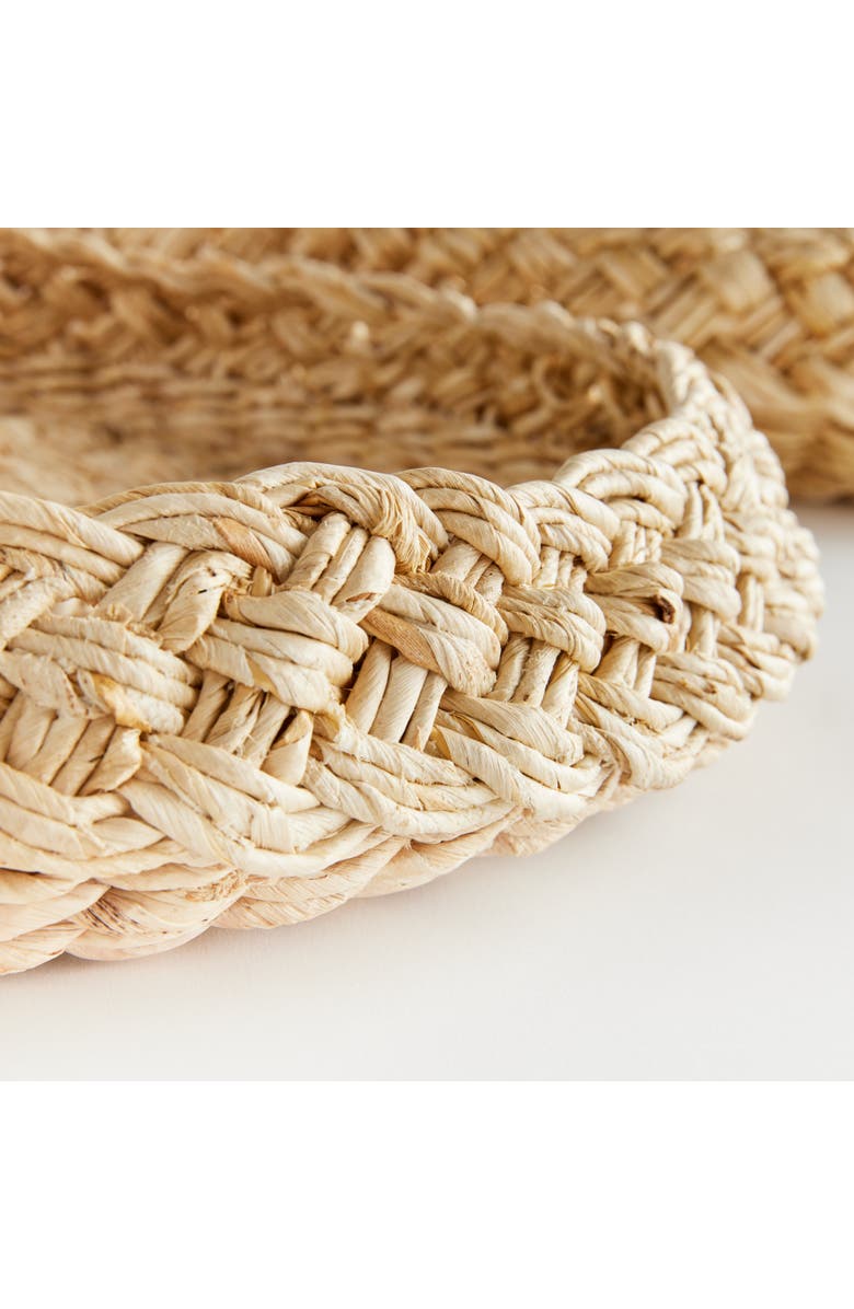 Napa Home & Garden Abaca French Braided Round Decorative Trays Set of 2, Alternate, color, Beige