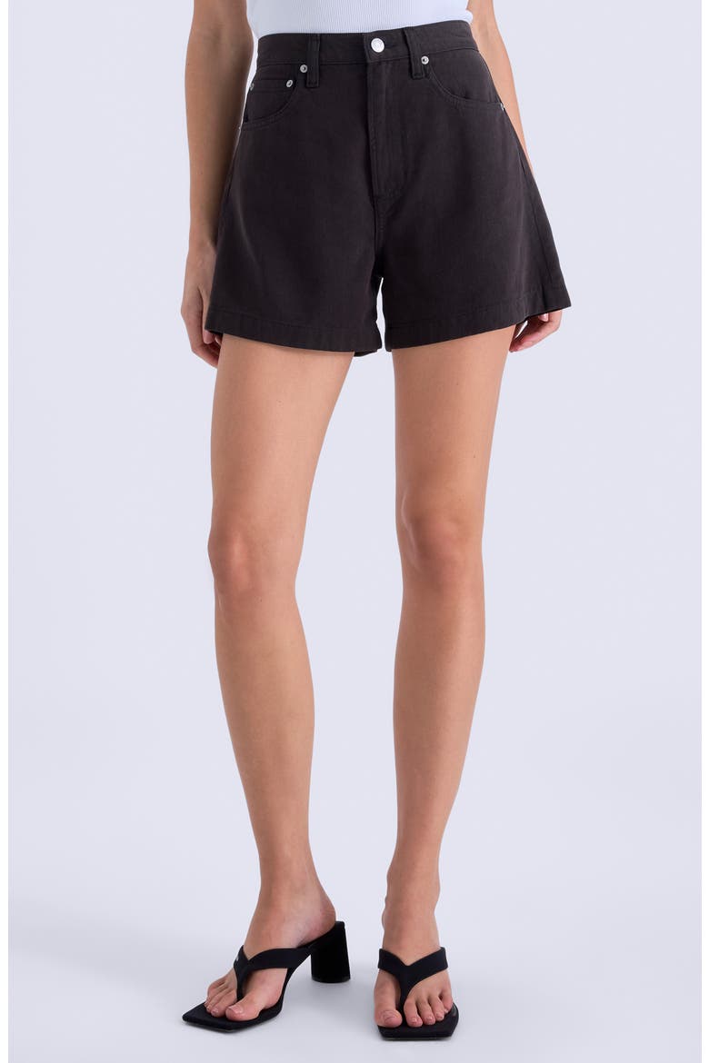 High Waist Denim Shorts, Main, color, BRISTOL BLACK