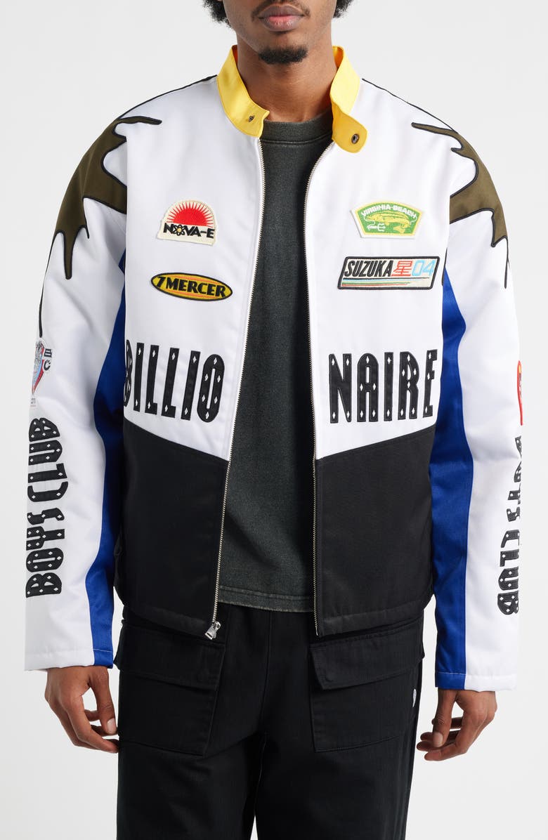 Billionaire Boys Club Mercer Motorcycle Jacket, Main, color, White