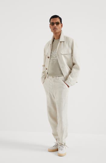 Brunello Cucinelli Relaxed-fit chevron trousers | Nordstrom