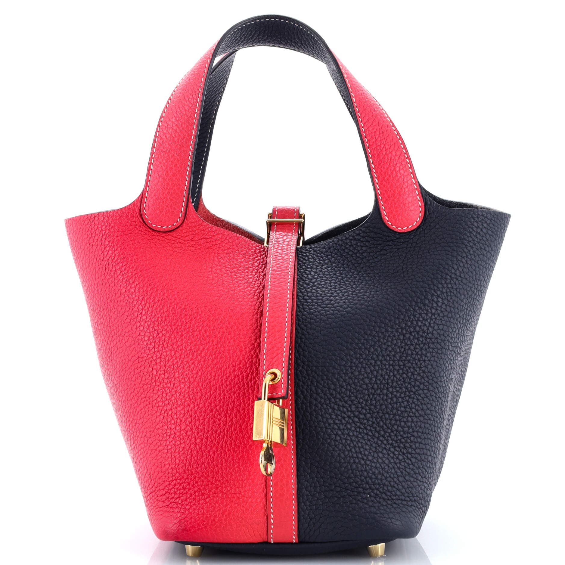 Pre-Owned Hermes Casaque Picotin Lock Bag Clemence PM, Main, color, Rose Extreme/Bleu Nuit