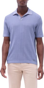 Bugatchi Johnny Collar Ribbed Cotton & Silk Polo Sweater