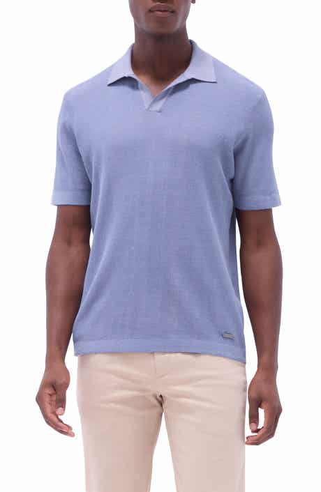 Bugatchi Johnny Collar Ribbed Cotton & Silk Polo Sweater