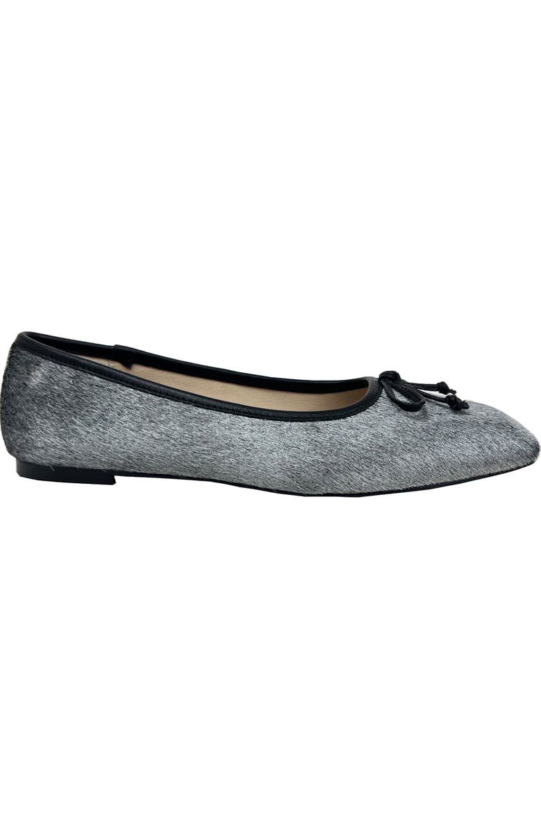 Yosi Samra Cara Metallic Calf Hair Square Toe Ballet Flat, Alternate, color, Silver Calf Hair