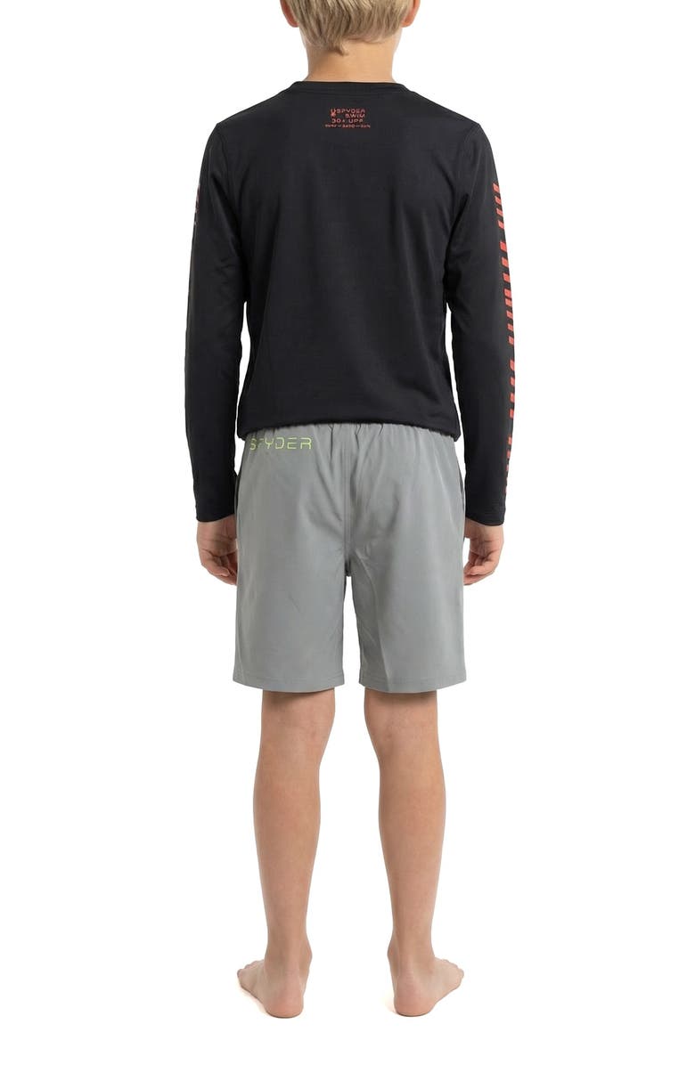 Spyder Kids' Hazard Zone Long Sleeve Rashguard, Alternate, color, Caviar