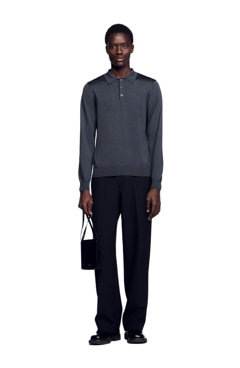 SANDRO Ribbed polo shirt, Alternate, color, Fonte