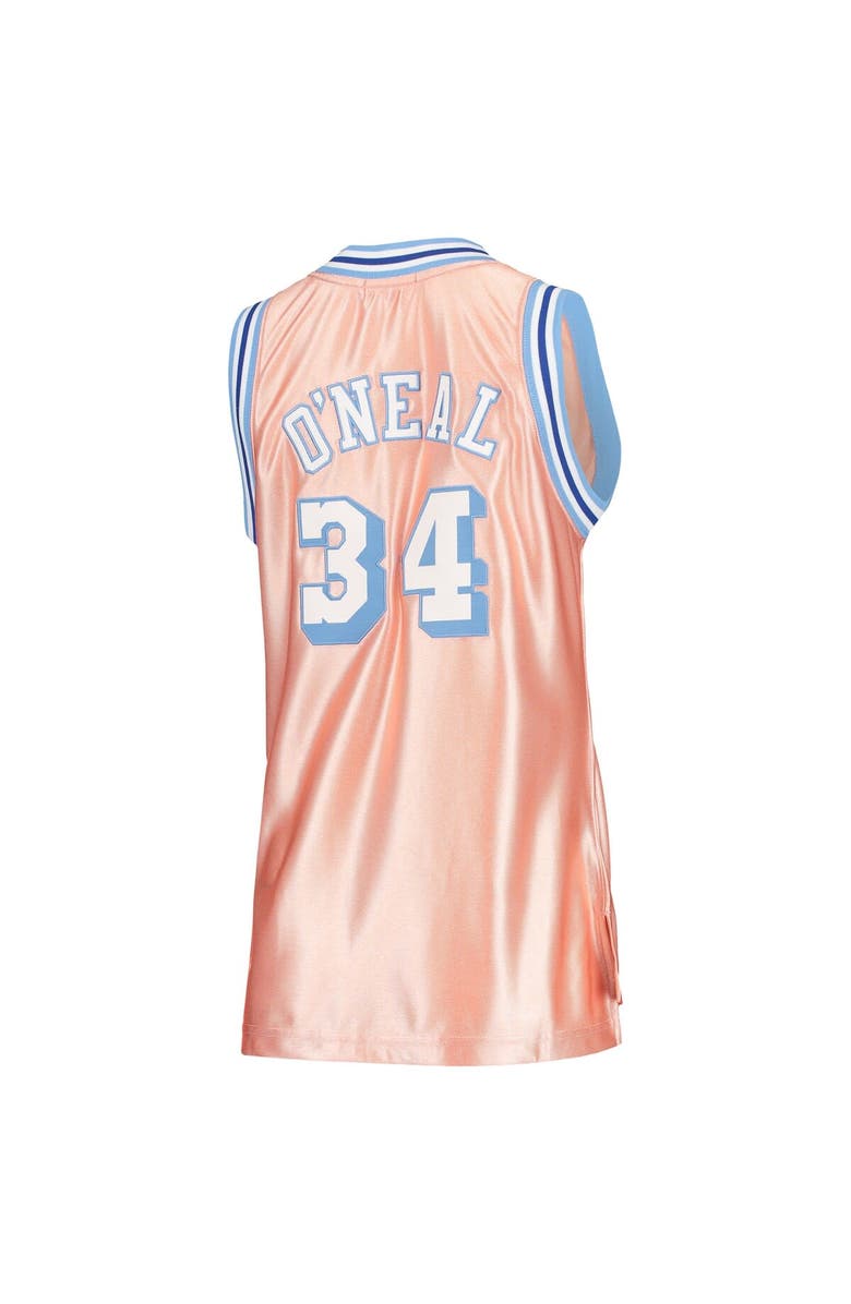 Mitchell & Ness Women's Mitchell & Ness Shaquille O'Neal Pink Los Angeles Lakers 75th Anniversary Rose Gold 1996 Swingman Jersey, Alternate, color,