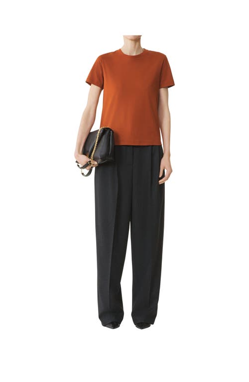 Lanvin Cotton T-shirt With Ribbon Detail In Brown