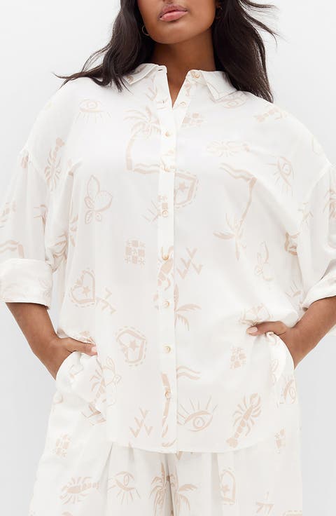 Alessia Print Shirt (Plus)