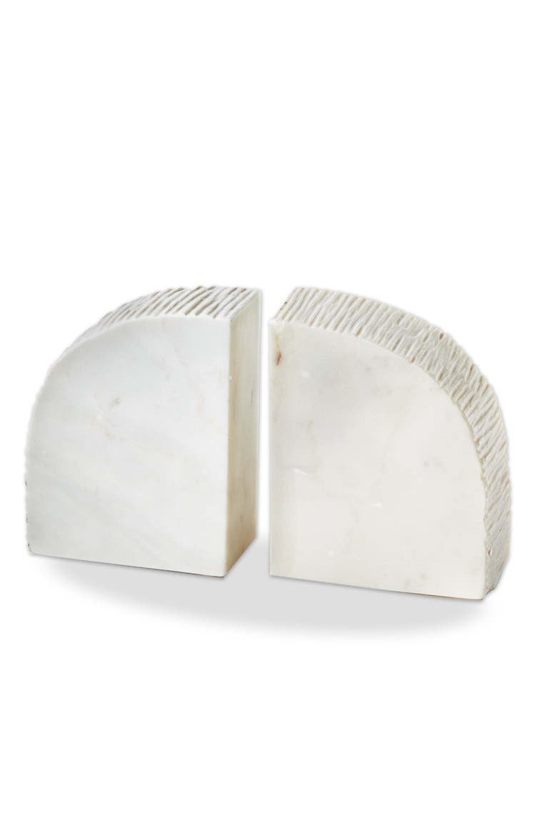 Arch Marble Bookends - Elegant White Decor for Home Office, Main, color, White