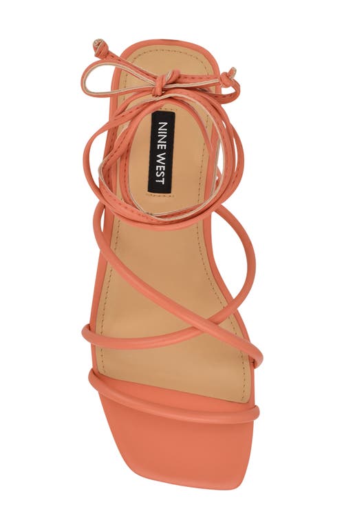 Nine West Mikila Ankle Wrap Sandal In Orange