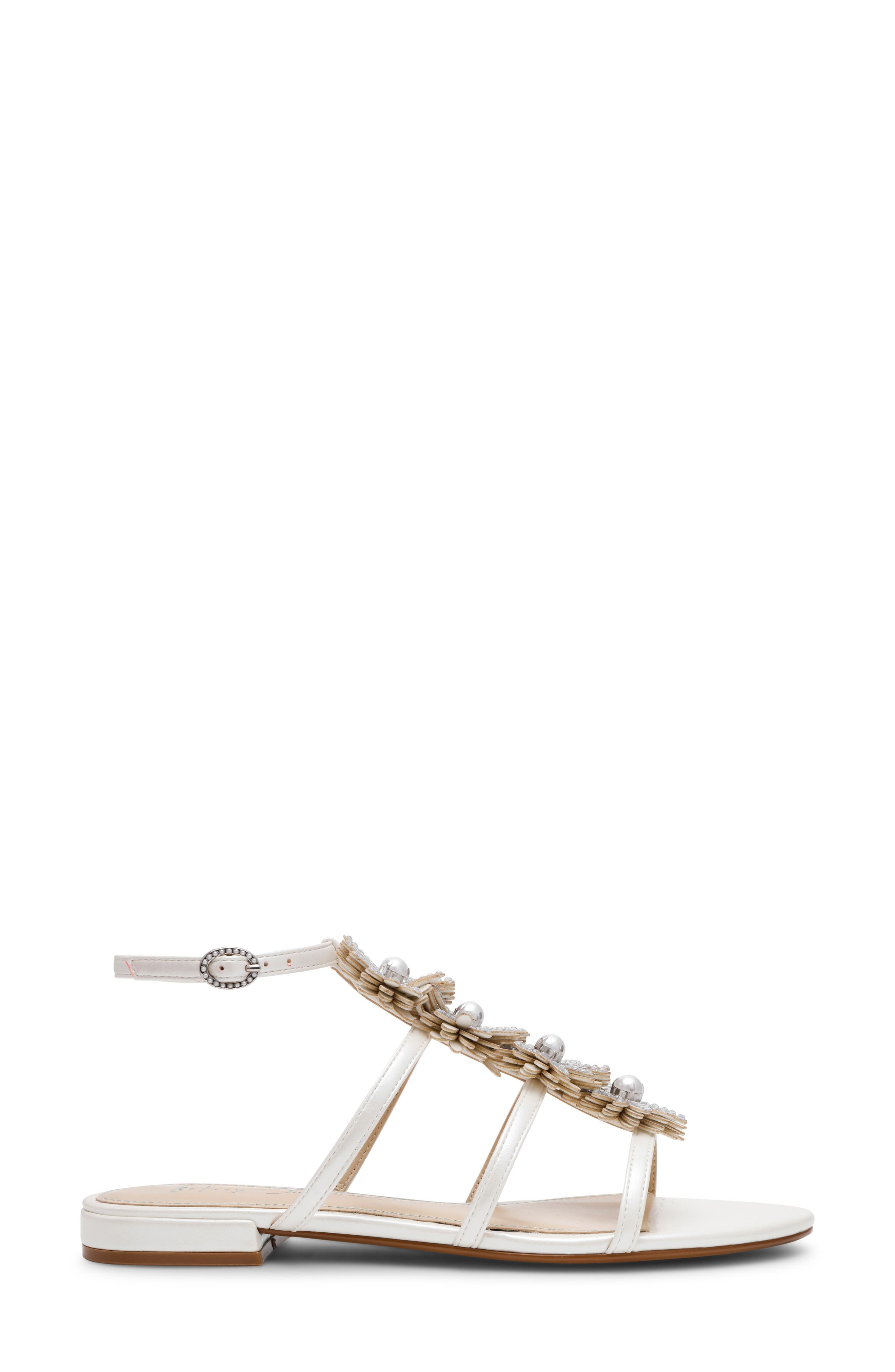 Betsey Johnson Joyce Ankle Strap Sandal, Alternate, color, Ivory