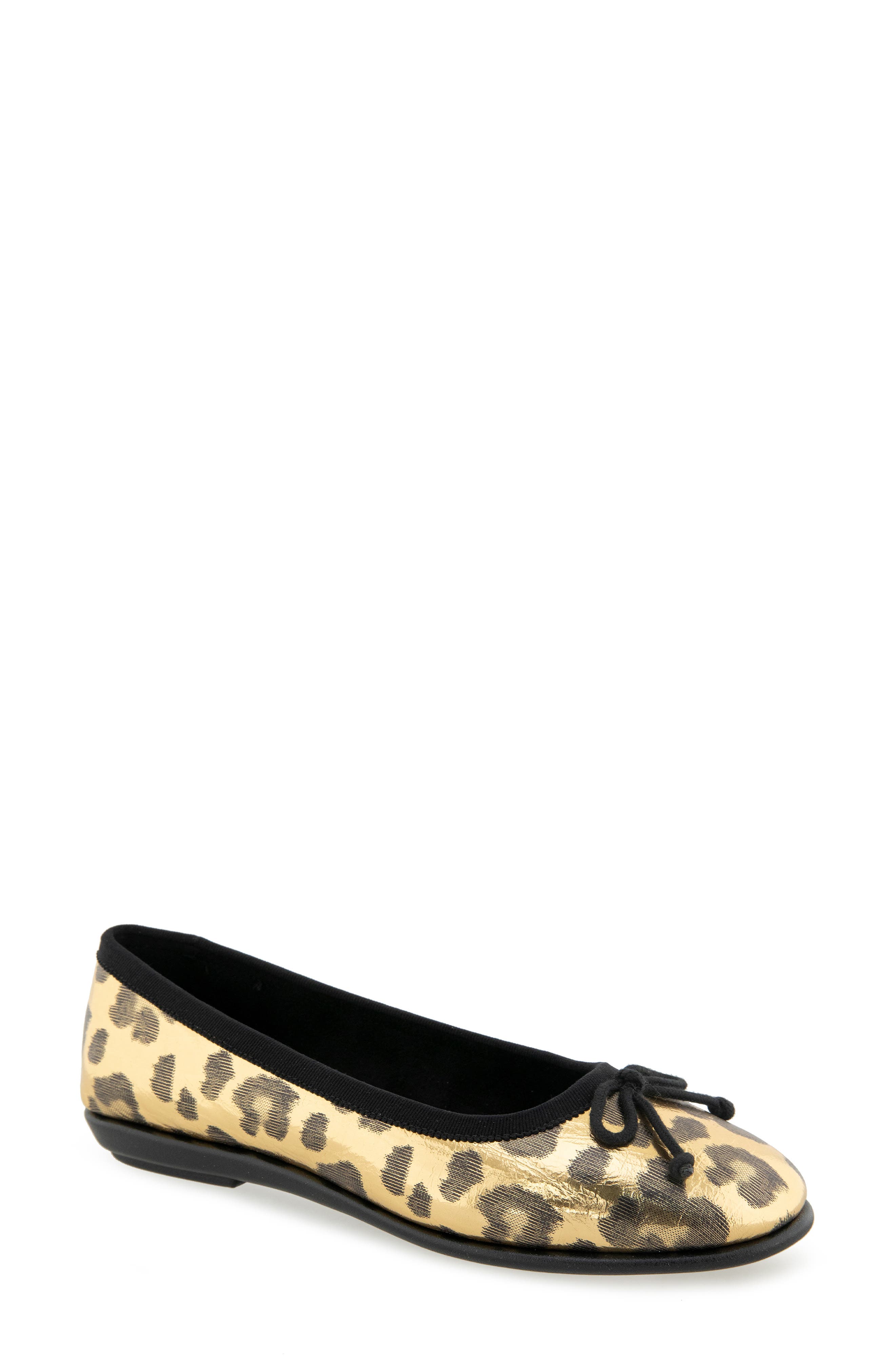 Aerosoles Homebet Ballet Flat, Main, color, Gold Met Leopard Faux Leather