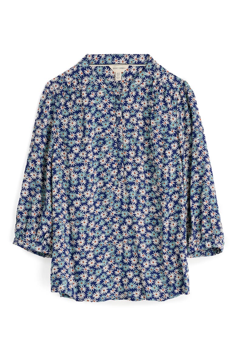Willow Patch Print Shirt, Alternate, color, SCREENPRINT DAISY MARINE