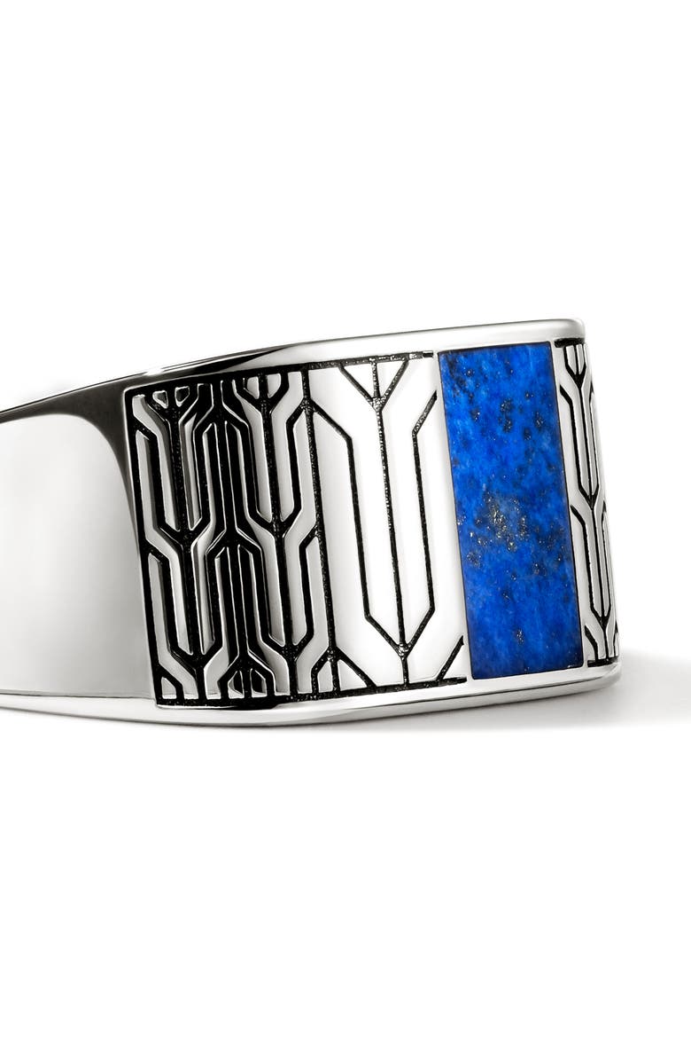 John Hardy Icon 50 Signet Ring, Alternate, color, Lapis Lazuli