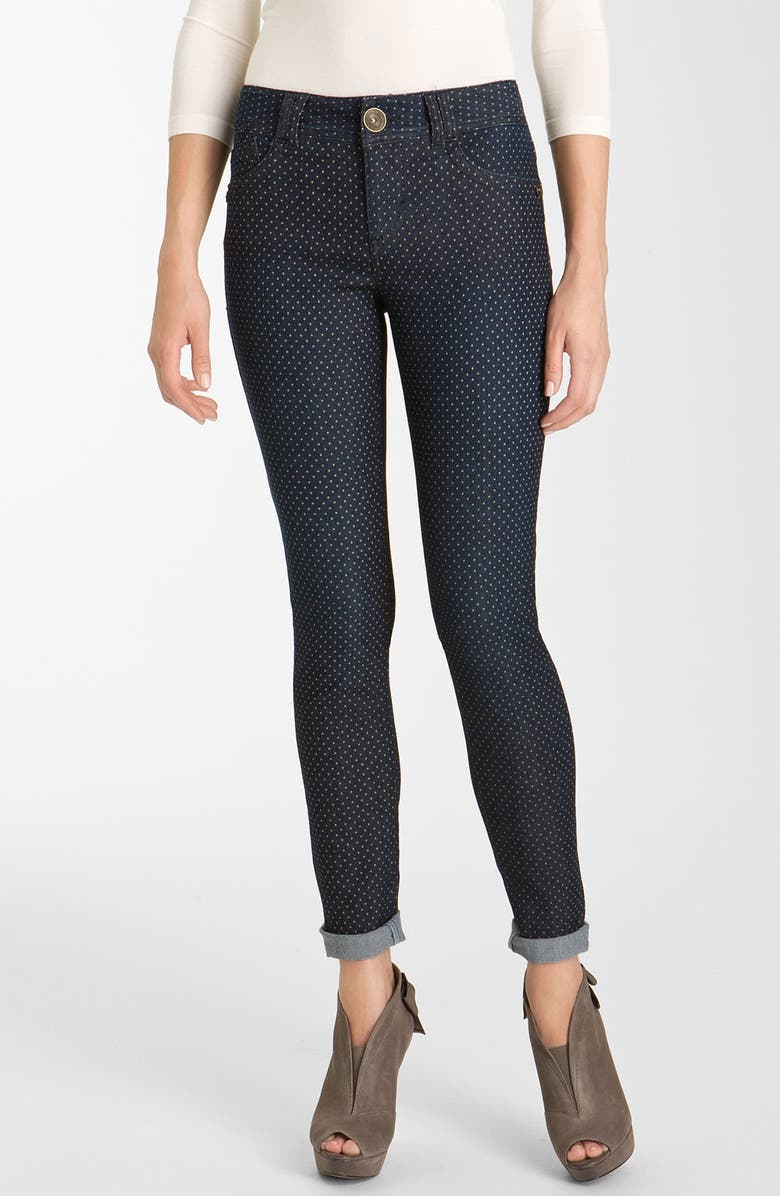 Wit & Wisdom Dot Print Denim Leggings, Main, color,