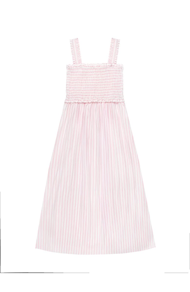 Ro&Zo Stripe Shirred Dress, Alternate, color, Pink