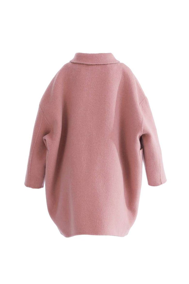 Wool Coat with Peter Pan Collar, Alternate, color, Pink