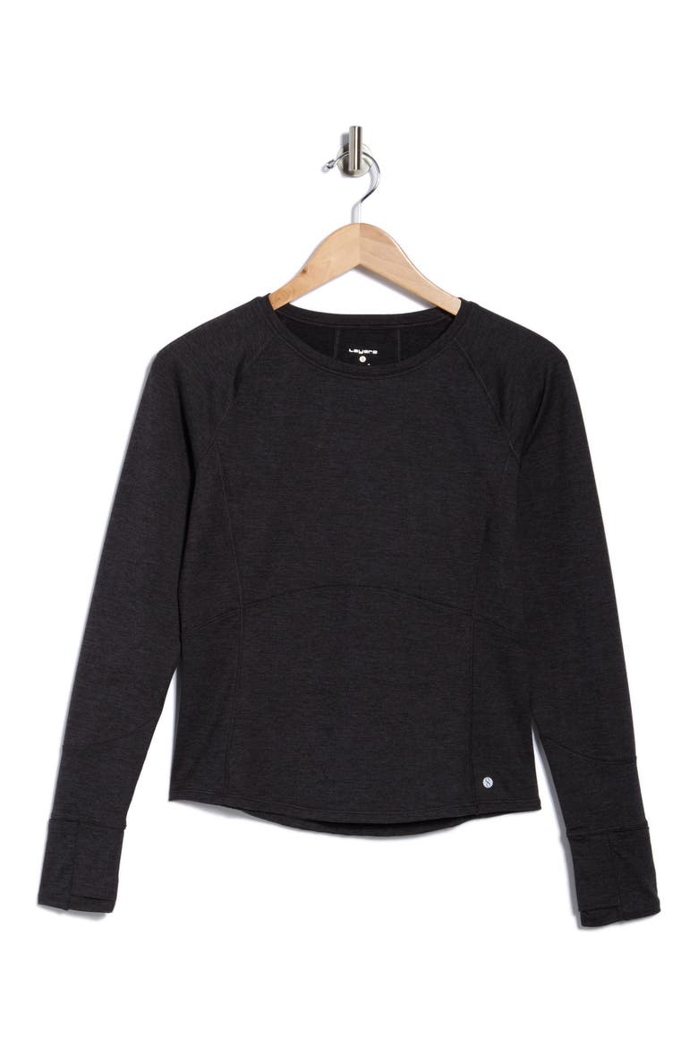 Long Sleeve Compression Top, Alternate, color, RICH BLACK