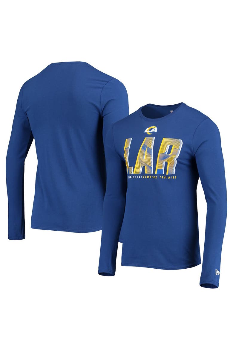 Men's New Era Royal Los Angeles Rams Combine Authentic Static Abbreviation Long Sleeve T-Shirt, Main, color, Royal