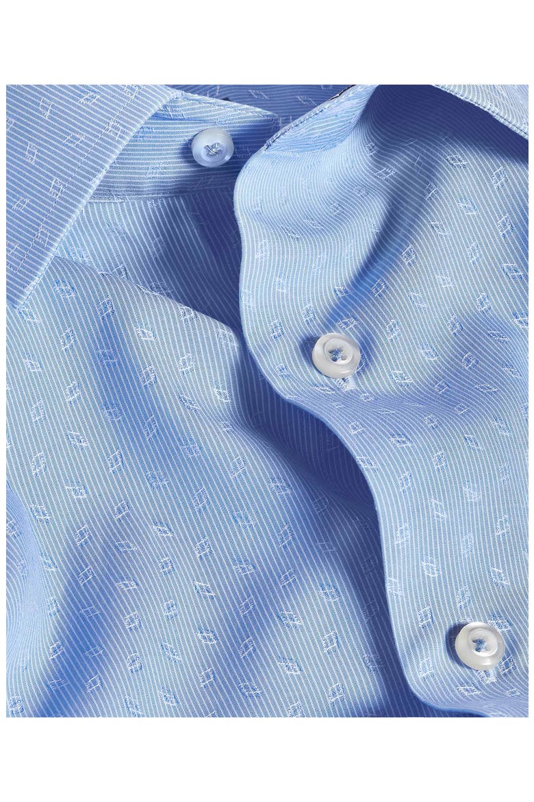 Trim Fit Geometric Print Cotton Dobby Dress Shirt, Alternate, color, SKY