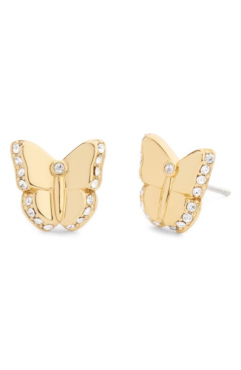 Pavé Butterfly Stud Earrings